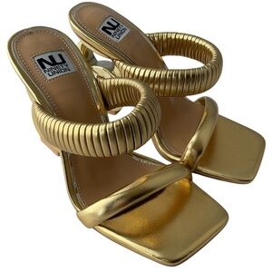 Ninety Union Gold Rattle Heels Women’s Size 4
